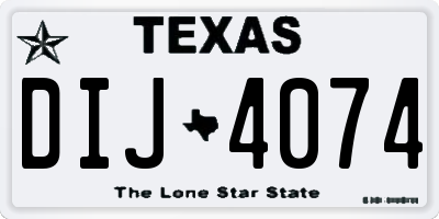 TX license plate DIJ4074