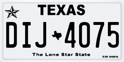 TX license plate DIJ4075