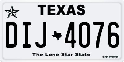TX license plate DIJ4076