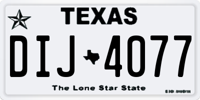 TX license plate DIJ4077