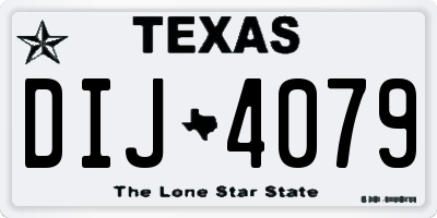TX license plate DIJ4079