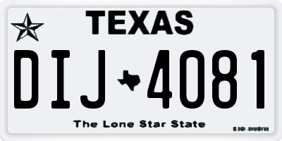 TX license plate DIJ4081