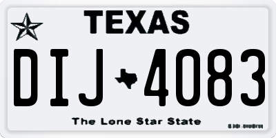 TX license plate DIJ4083