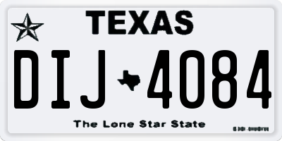 TX license plate DIJ4084