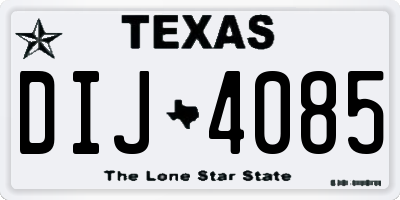 TX license plate DIJ4085