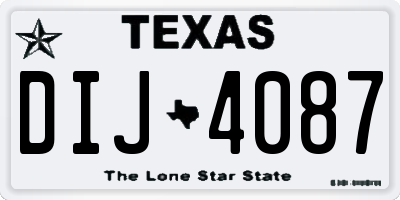 TX license plate DIJ4087