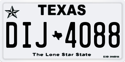 TX license plate DIJ4088