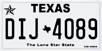 TX license plate DIJ4089