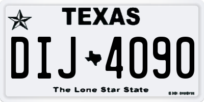 TX license plate DIJ4090