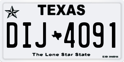 TX license plate DIJ4091