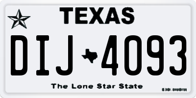 TX license plate DIJ4093