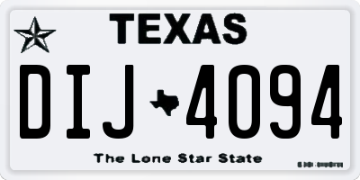TX license plate DIJ4094