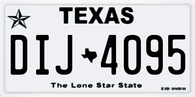 TX license plate DIJ4095