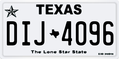 TX license plate DIJ4096