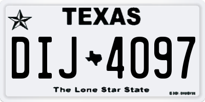 TX license plate DIJ4097