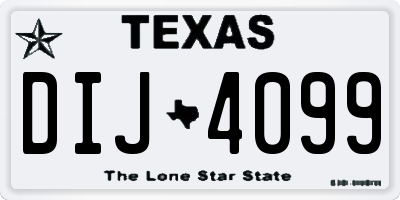 TX license plate DIJ4099