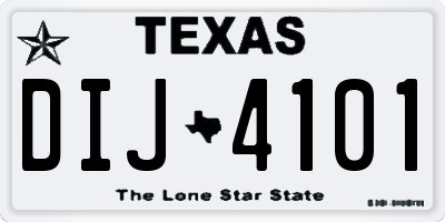 TX license plate DIJ4101