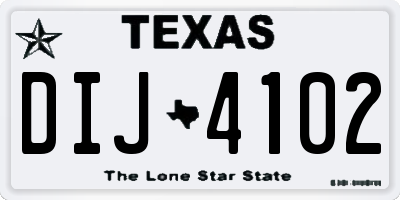 TX license plate DIJ4102