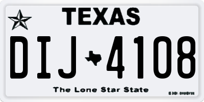 TX license plate DIJ4108