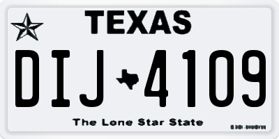 TX license plate DIJ4109