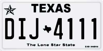 TX license plate DIJ4111