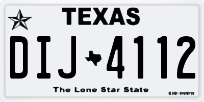 TX license plate DIJ4112