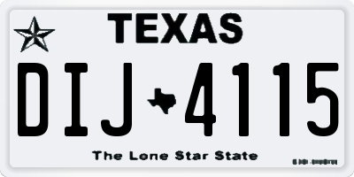 TX license plate DIJ4115