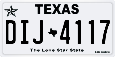 TX license plate DIJ4117