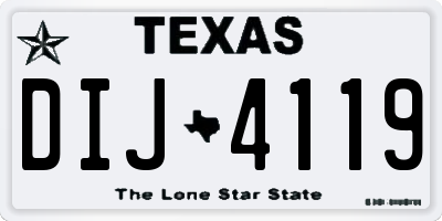 TX license plate DIJ4119