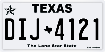 TX license plate DIJ4121