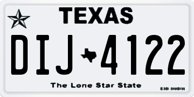 TX license plate DIJ4122