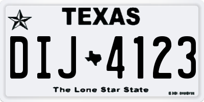 TX license plate DIJ4123