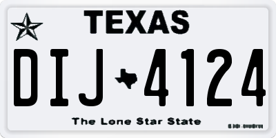 TX license plate DIJ4124