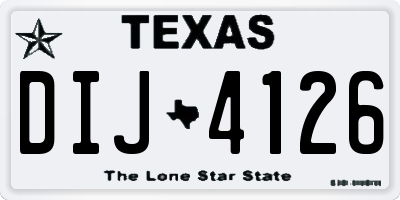 TX license plate DIJ4126