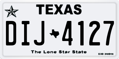 TX license plate DIJ4127