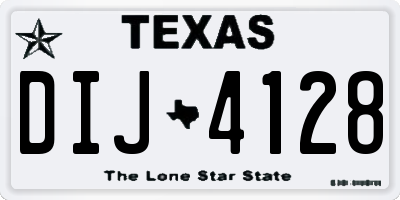 TX license plate DIJ4128