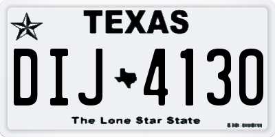 TX license plate DIJ4130