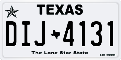 TX license plate DIJ4131