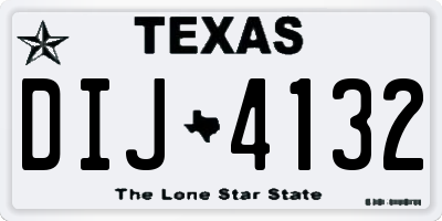 TX license plate DIJ4132