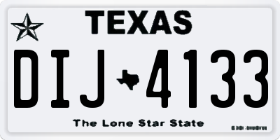 TX license plate DIJ4133