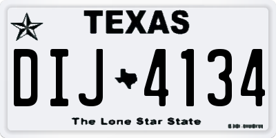 TX license plate DIJ4134