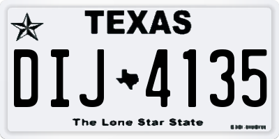 TX license plate DIJ4135