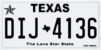 TX license plate DIJ4136