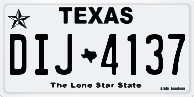 TX license plate DIJ4137