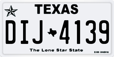 TX license plate DIJ4139