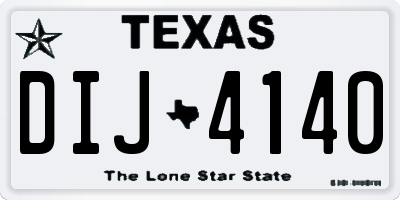TX license plate DIJ4140