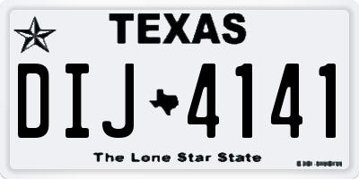 TX license plate DIJ4141
