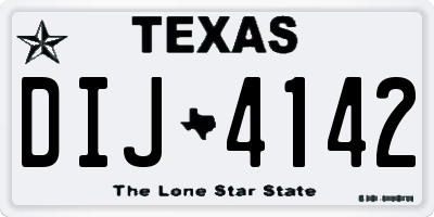 TX license plate DIJ4142