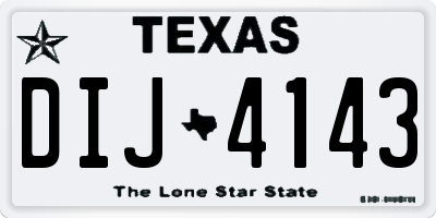 TX license plate DIJ4143