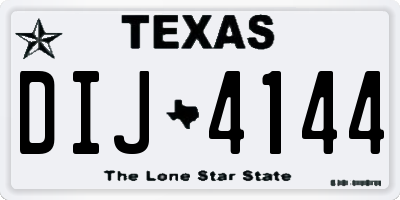 TX license plate DIJ4144